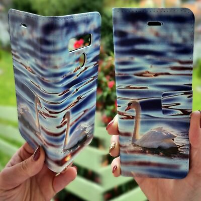 #ad For OPPO Series Wallet Mobile Phone Cover White Swan on Still Water FC04 AU $13.98