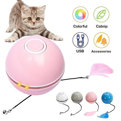 #ad Smart Cat Ball Toys Automatic Rolling Ball Electric Cat Toy Interactive Cat Dog $11.50