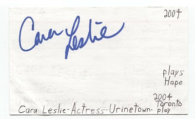 #ad Cara Leslie Signed 3x5 Index Card Autographed Signature Actress $45.00