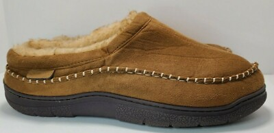 #ad Zigzagger Men#x27;s Fuzzy Moccasin Slippers Indoor Outdoor Fluffy BROWN Size 11 12 $38.99