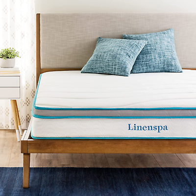 #ad Linenspa 8 Inch Memory Foam and Spring Hybrid Mattress Medium Firm Feel Bed $187.86