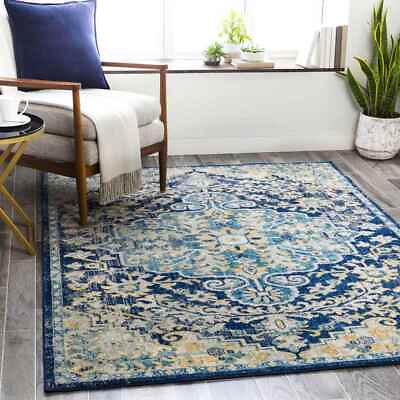#ad Area Rugs 8x10 Traditional Living Room 5x7 Bedroom Carpet Gimel Blue Rug $239.00