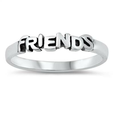 #ad 925 Sterling Silver FRIENDS Fashion Ring New Size 4 10 $13.67