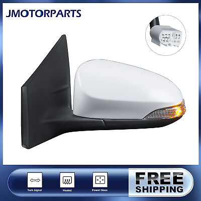 #ad 1PC Left Side White Power Heated Mirror For 2014 2019 Toyota Corolla Manual Fold $61.96