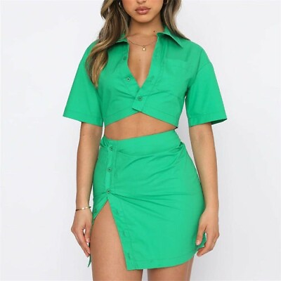 #ad #ad Y2K Inspired Mini Bodycon Dress Shirt with Hollow Out Design Short Sleeve Vneck $30.78