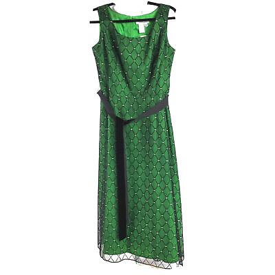 #ad Coldwater Creek 6P Green Diamond Party Dress NWT $69.99
