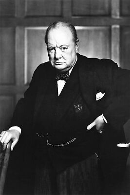 #ad 361980 Winston Churchill England Prime Minister Portrait Vintage Poster $13.95