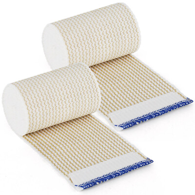 #ad 3#x27;#x27; 2pcs Washable Reusable Cotton Elastic Bandage Wound Medical Compression Wrap $7.59