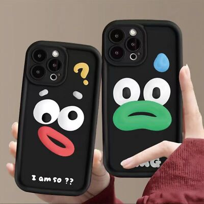 #ad Funny face Phone Case for iPhone 11 12 13 14 Pro Max XS XR X 7 8 Plus TPU Cover $6.29