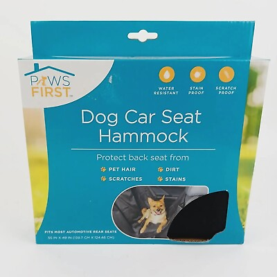 #ad Paws First Black Adjustable Head Rest Strap Scratch Proof Dog Car Seat Hammock $21.24
