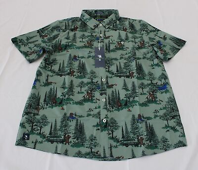 #ad William Murray Mens Bear Handed Moisture Wicking Polo CF6 Forest Green Large NWT $59.49