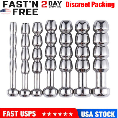 #ad Through hole Stainless Steel Male Penis Dilator Plug Urethral Sounds Stretcher $6.49
