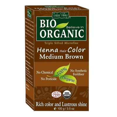 #ad Indus Valley Bio Organic Henna Hair Colour Medium Brown 100 gm FS $18.05