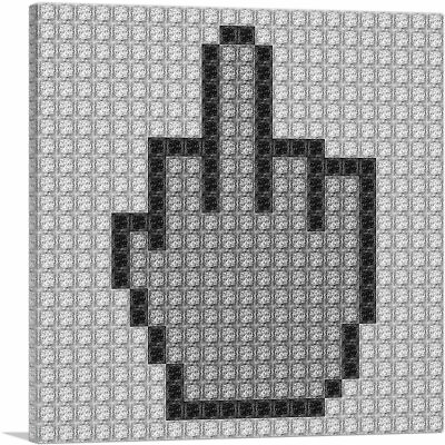 #ad ARTCANVAS Emoticon FU Middle Finger Hand Jewel Pixel Canvas Art Print $179.99
