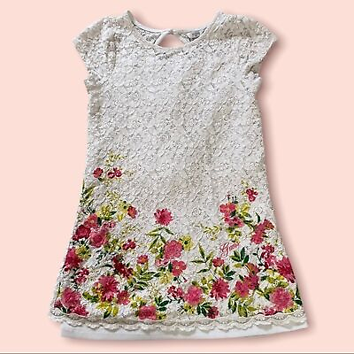 #ad Guess Kids girls cotton lace flower floral dress youth size 14 $9.99
