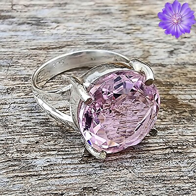#ad Pink Kunzite Gemstone 925 Silver Ring Handmade Jewelry Ring All Size $9.19