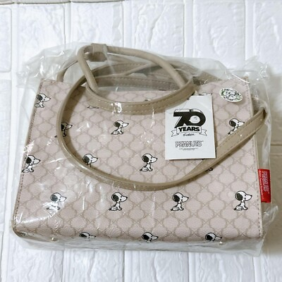 #ad Snoopy 70th Anniversary 2Way Tote Bag White Shimamura Synthetic 24×18×12cm $69.98
