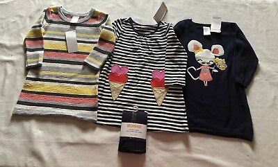 #ad NWT Gymboree LOT of 4 Fall WInter Dresses and Tights 12 18m $41.99