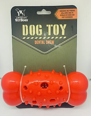 #ad Americas VetDog Dog Toy Bone Dental Chew Red NEW $14.50