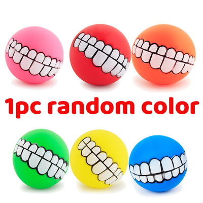 #ad Pet Dog Ball Teeth Funny Trick Toy Silicone Toy for Dogs Chew Squeaker Squeaky D $10.37