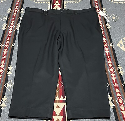 #ad NWT Oak Hill Pants Mens 46x23 Black Straight Leg Classic Fit Casual Dress R1 $22.45