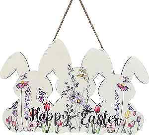 #ad Easter Decorations Spring Wreaths for Front Door Cute Easter Bunny with $16.18