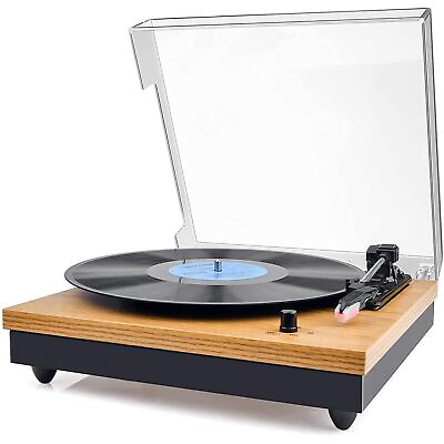 #ad Record Player Vintage Turntable 3 Speed Bluetooth Record Player with Speaker... $94.01