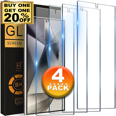 #ad 4X For Samsung Galaxy 24 Ultra S24 Plus S24 Tempered Glass 9H Screen Protector $8.99