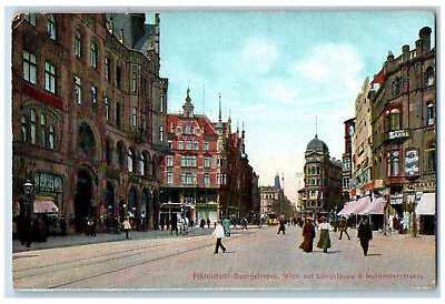 #ad Hanover Georgstrasse Germany Postcard View Of Lange Laube amp; Normannstrasse c1910 $29.95