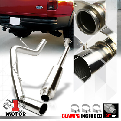 #ad Stainless Steel Catback Exhaust System 3quot;Muffler Tip for 97 04 Ford F150 4.6 5.4 $173.75