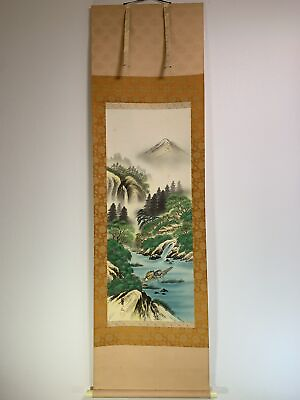 #ad #ad HANGING SCROLL JAPANESE ART Painting kakejiku Vintage Hand Paint PICTURE #938 $38.99