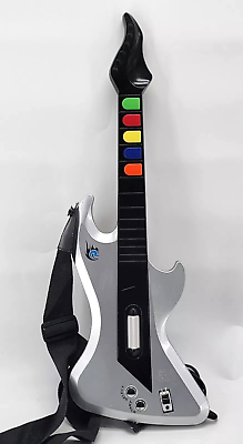 #ad Sony PS2 Guitar Hero React Rocker RTPS26 Silver Wired Controller H6 NO WHAMMY $19.97