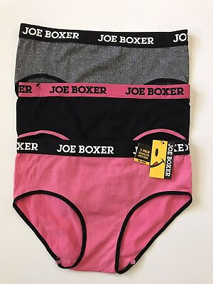 #ad Joe Boxer Women#x27;s Hipster Underwear Panties Logo 3 Pair Size 2X $19.99