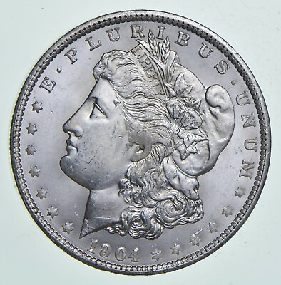 #ad Unc Uncirculated 1904 O Morgan Silver Dollar $1.00 Mint State MS BU *884 $61.95