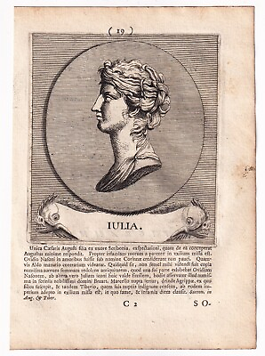 #ad Portrait XVIIIe Julia Fille de Jules César Daughter Caesar Julia Caesaris 1709 EUR 39.99