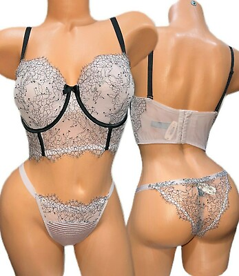 #ad Victorias Secret Very Sexy Set Lined Demi Bra 34D amp; Itsy Panty Medium Beige $74.99