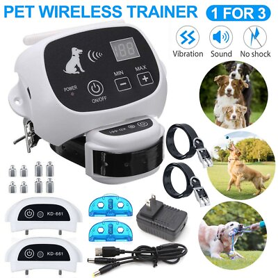 Wireless Electric Dog Fence Pet Containment System Shock Collars For 1 2 3 Dogs $26.50