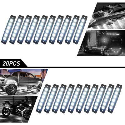 #ad 20X 12V Marker Lights Truck LED Trailer Side Light White Clearance Lamps NEW $24.49