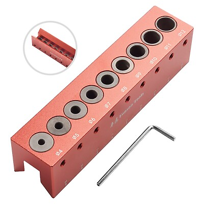 #ad 4 12mm Vertical Pocket Hole Jig Woodworking Dowel Drill Guide Centering Locator $41.59
