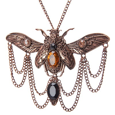 #ad Gothic Steampunk Scarab Beetle Necklace Pendant Victorian Punk Vintage Jewellery GBP 9.99