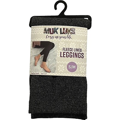 #ad Muk Luks Womens Cozy Fleece Lined Leggings Size S M Gray Warm amp; Comfortable $19.99