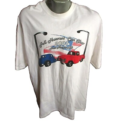 #ad Vintage Mens T shirt XL 2001 Fort Morgan Colorado Car Show Cotton Hanes White $12.50