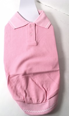 NEW Pink Sleeveless Polo Dog Shirt Collar Flower Buttons Dog Clothing XS S M L $7.75