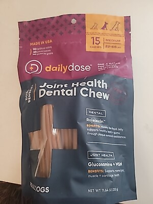 #ad Daily Dose Joint Health Dental Chews 15 Ct Med Dog Free Ship 12 24 $24.99