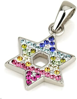 #ad #ad Star of David Pendant With Mix Colors Gemstone amp; 925 Sterling Silver Necklace $40.17