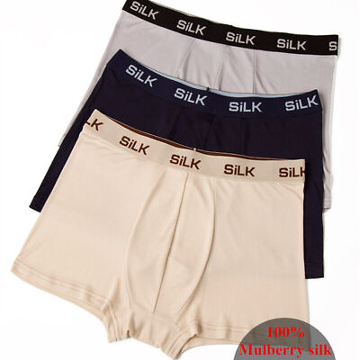 #ad 100% Mulberry Silk Boxer For Men Shorts Brief Pants Underwear Multi Size L xxxl $14.99