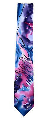 #ad Men#x27;s Jerry Garcia Designer Abstract Necktie Pink and Blue NWT $32.95