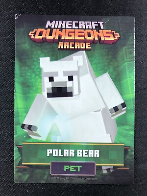 #ad 2021 Minecraft Dungeons Arcade Non Foil Card Polar Bear Pet Unique 54 60 $9.99