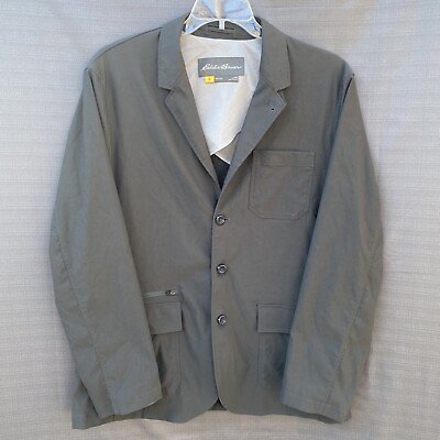 #ad Eddie Bauer Jacket Men 44 Gray Travex Blazer Coat Safari Outdoor Breathable $47.50