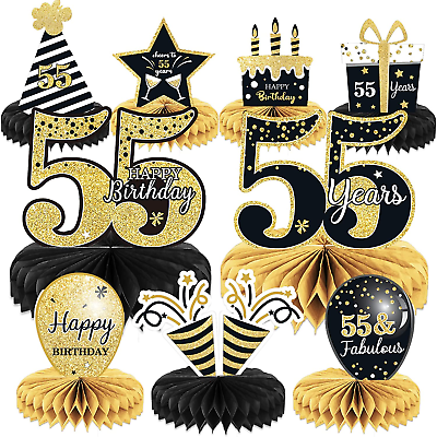 #ad 9 Pieces 55Th Birthday Decorations 55Th Birthday Centerpieces for Tables Decorat $22.19
